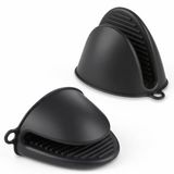 1 Icecat 1 paar siliconen ovenhandschoenen, hittebestendige mini-ovenhandschoenen, antislip pannenlappen, accessoires voor bakken, koken, grillen en braden
