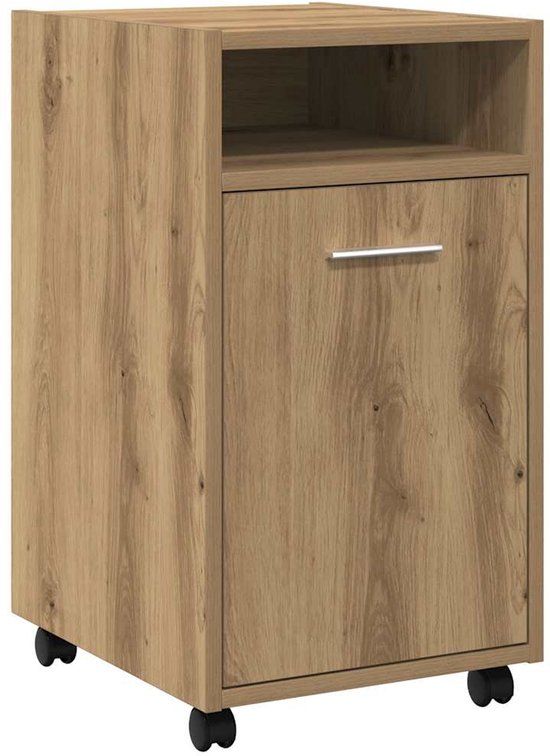 vidaXL Kast met wielen 33x38x60 cm bewerkt hout artisanaal eikenkleur