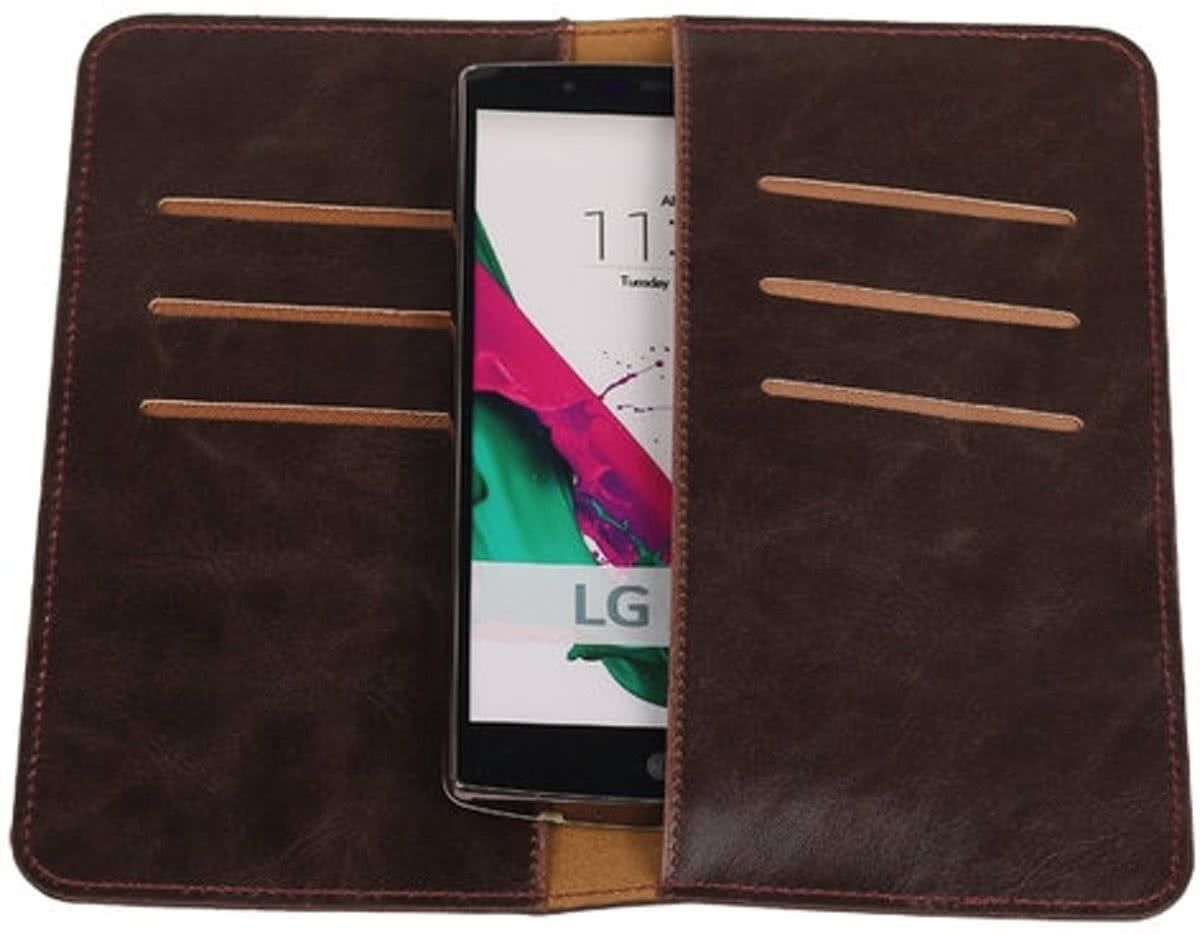 Best Cases Mocca Pull-up Large Pu portemonnee wallet voor LG G5
