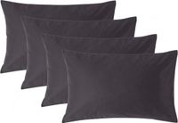 Homescapes Luxe Satijn Kussensloop 50x75 cm – Antracietgrijs – Set van 4 – 100% Egyptisch Katoen Satijn – Draaddichtheid 1000
