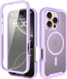 Selected by GSMpunt.nl Hoesje met Ingebouwde Screenprotector Geschikt voor Apple iPhone 16 Pro - Compatibel met MagSafe / Qi2 - Full Protect - Schokbestendige Beschermhoes - Case Matte Paars
