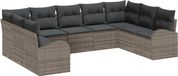 vidaXL Hoek loungeset 9-delig Gris Polyrattan Inclusief Tafel