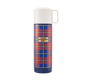 THERMOS REVIVAL Bouteille 0,50l, rétro bleu, bouteille isotherme acier inoxydable, bouteille isotherme rouge avec gobelet, 18 heures chaud / 24 heures froid, lavable au lave-vaisselle, absolument étanche, sans BPA