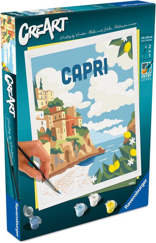 Ravensburger schilderen op nummer set Capri schilderen Italiaanse kust.