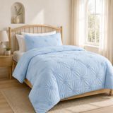 Swift Home Babyblauwe Dekbedset met 3D-bloemenprint