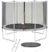 KANGUI Trampoline Maxi Eco, diamètre 360 cm, Gris, avec filet de sécurité, échelle et bâche de protection