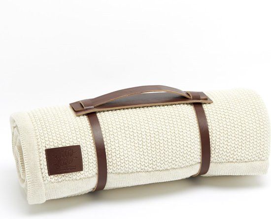 The Little Green Sheep Organic Cotton & Fleece Blanket Linen - 80 x 100 cm - Wit