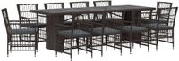 vidaXL Bartafel Set Zwart Polyrattan 2 Zitplaatsen