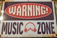 Plenty Gifts Metalen Wandplaat 20 x 15 cm - Warning Music Zone