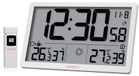 OEM Bol Funkweerklok voor aan de muur, XL-LCD, buitensensor, temperatuur, luchtvochtigheid, wit