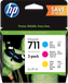HP 711 3-pack DesignJet inktcartridges - cyaan/magenta/geel (29 ml)