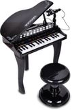 Bontempi Elektronische vleugelpiano met 32 toetsen, microfoon, krukje, 5 geluiden, 4 ritmes, 19 nummers, lichteffecten, elektronische keyboard voor kinderen 53x40x32 cm