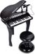 Bontempi Elektronische vleugelpiano met 32 toetsen, microfoon, krukje, 5 geluiden, 4 ritmes, 19 nummers, lichteffecten, elektronische keyboard voor kinderen 53x40x32 cm