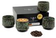 Set de tasses à cappuccino vertes, 4 x 180 ml, grès, sans anse