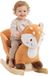 AIYAPLAY Cheval à bascule pour enfants-Bois, peluche, coton PP-60L x 32l x 49H cm-Brun