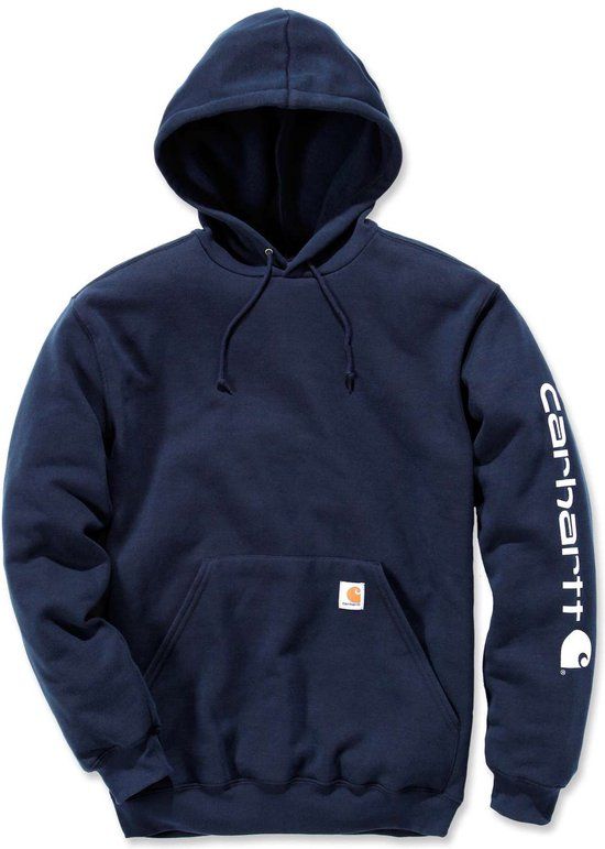 Carhartt Midweight Sleeve Logo Hoodie - Navy - Men's S