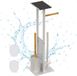 Merkloos / Sans marque Relaxdays Toiletbutler, WC-rolhouder met reserverol, plankje, metaal/bamboe, wit, 65x21x18 cm
