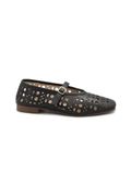 Keys Ballerina KEYS 12150 nero black scarpe donna ballerina cinturino forata pelle zwart