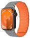 Wigento Apple Watch SE 2023 40mm: hoogwaardige siliconen band met magnetische sluiting, vervanging, grijs / oranje