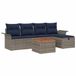 vidaXL Tuinbank - Set - 6 - st - Grijs - Poly - rattan