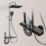 StarTech Douchesysteem - Thermostatische douchekolom - Multifunctionele bedieningsknoppen - Regeling van warm en koud water - Messing - Gegalvaniseerde afwerking - Grijs