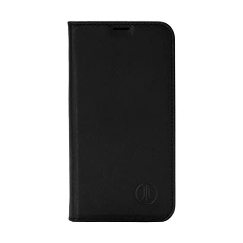 JT Berlin Bookcase Tegel echt lederen hoesje compatibel met Apple iPhone 15 Pro Max [premium flip case, stand functie, EC-kaartsleuven, magnetische sluiting] zwart