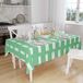 Bonamaison Tafelkleed, Anti-Mold, Sneldrogend, Waterdicht, 100% Polyester Tafellaken, Petroleum Groen, Wit, 140 x 160 Cm
