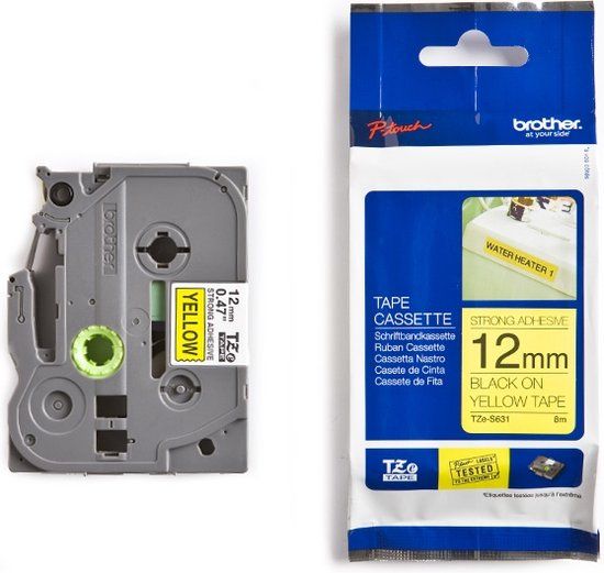 Brother TZe-S631 Zwart op geel (12 mm)