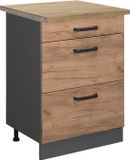 Vicco R-Line meuble bas de cuisine – 60 cm avec tiroirs, WB Chêne Chêne puissant or