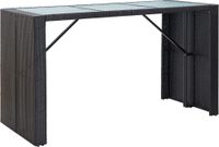 vidaXL 7-delige Tuinbarset met Kussens, Zwart Polyrotan