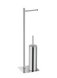 Gedy ARTU Vrijstaande toiletrol/borstelhouder, vierkant/chroom