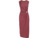 WE Fashion Dames jersey midi jurk met gouden accenten