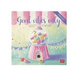 Legami Wandkalender 2027, Good Vibes Only, grote wandkalender, 12 maanden en jaarplanner, in 6 talen, ruimte voor notities, sterrenbeelden, internationale feestdagen, 30 x 29 cm