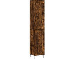 vidaXL Hoge kast 34,5x34x180 cm bewerkt hout gerookt eikenkleurig