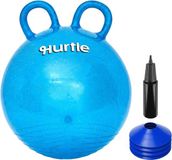 NutriChef Hurtle Skippybal met Handvat - Glitter Springbal voor Kinderen 3-6 Jaar - Inclusief Luchtpomp en Pionnen - 46 cm - Blauw