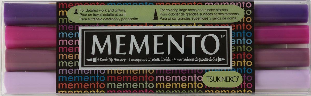 Tsukineko Memento marker x4 juicy purples - 0712353980303