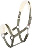 Imperial Riding Halster voor paard met nepbont Classic Fur, Veulen, Olijfgroen