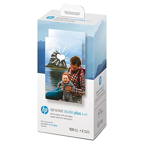 HP Sprocket Studio Plus 4 x 6 inch fotopapier en cartridges (inclusief 108 vellen en 2 cartridges)