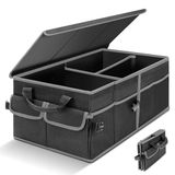 Cozary Kofferbakorganizer met deksel, 46 liter auto-organizer, opvouwbaar, waterdichte Oxford-stof, antislip basis, kofferbakorganizer voor gezinnen en reizen