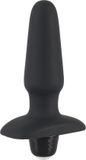 Sweet Smile Siliconen Buttplug met Oplaadbare Vibro Bullet - 14 cm - Zwart
