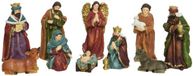 Merkloos / Sans marque Kaemingk B.V. Complete kerststal - 39 x 19 x 28 cm - met 10 kerstbeeldjes - kerstdecoratie stal