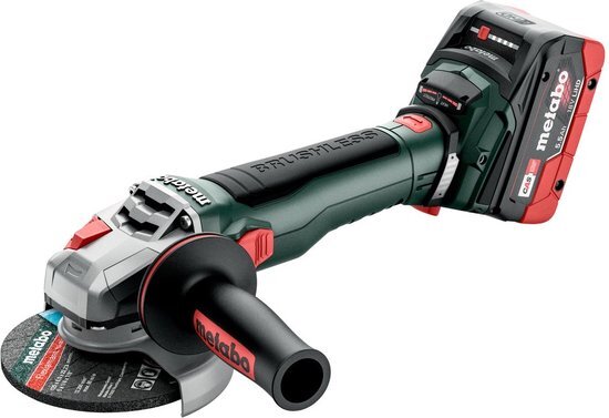 Metabo WB 18 LT BL 11-125 Quick 18V Li-ion Accu haakse slijper set (2x LiHD 5.5Ah) in MetaBox