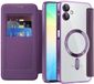 Techsuit Hoesje geschikt voor Samsung Galaxy A06 - SmartMag Book Wallet Case - Geschikt voor MagSafe - Paars