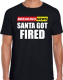 Bellatio Decorations Foute humor Kerst t-shirt - breaking news fired - heren - zwart L