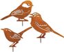 Dailygoods Décoration d'oiseaux Acier inoxydable - Décoration de jardin - 3 pièces - Résistant aux intempéries