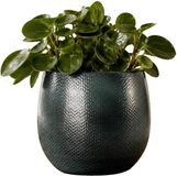 Mica Decorations Pot de fleurs - céramique - bleu foncé brillant / nervures - D17 x H18 cm