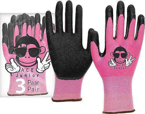 ACE Junior Tuinhandschoenen - Roze - Meisjes - 7-8 jaar (3 stuks)
