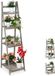 Merkloos Relaxdays Plantenladder - 4 etages - Hout - Inklapbaar - 160x41x50 cm - Grijs