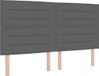vidaXL Lit boxspring LED avec tête de lit gris foncé 180 x 200 cm Tissu