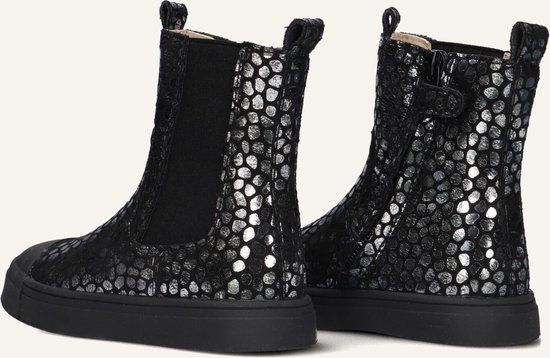 Shoesme Sh24w005 Biker Boots Meisjes Zwart Leer Textiel Rubber Maat 32